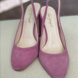 Free People - Blush Pink Block Heel Pumps